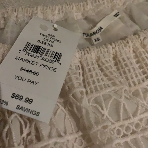 Tularosa Alexa Off-the-Shoulder Linen Lace Blouse NWT - Picture 3 of 3